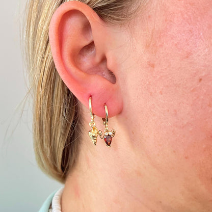 Seashell Earrings Jewellery Sealife Ocean Charm Sea Beach Gold Plated Hoop Earrings Stack Girl Birthday Gift Ocean Lover Jewelry BBF Present