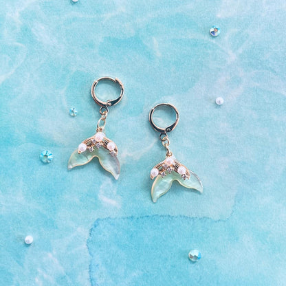Mermaid tail earrings Mermaid earrings hoop earrings ear piercing set earrings set for girls birthday gift mermaid party jewelry set mermaid