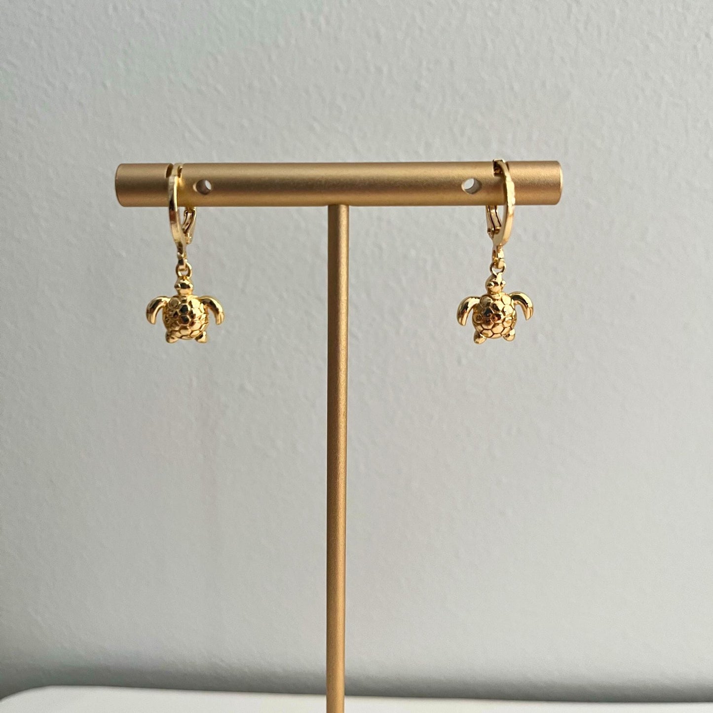 Turtle Earrings Animal Jewellery Sealife Ocean Charm Sea Beach Gold Plated Hoop Earrings Girl Birthday Gift Ocean Lover Jewelry BBF Present