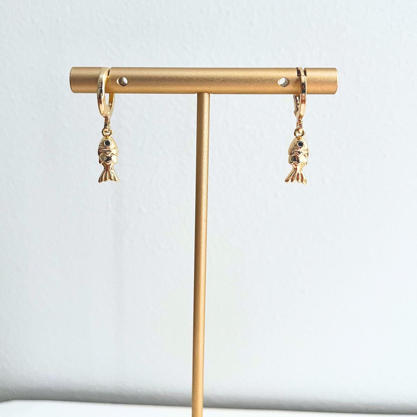 Fish Earrings Animal Jewellery Sealife Ocean Charm Sea Beach Gold Plated Hoop Earrings Girl Birthday Gift Ocean Lover Jewelry BBF Present