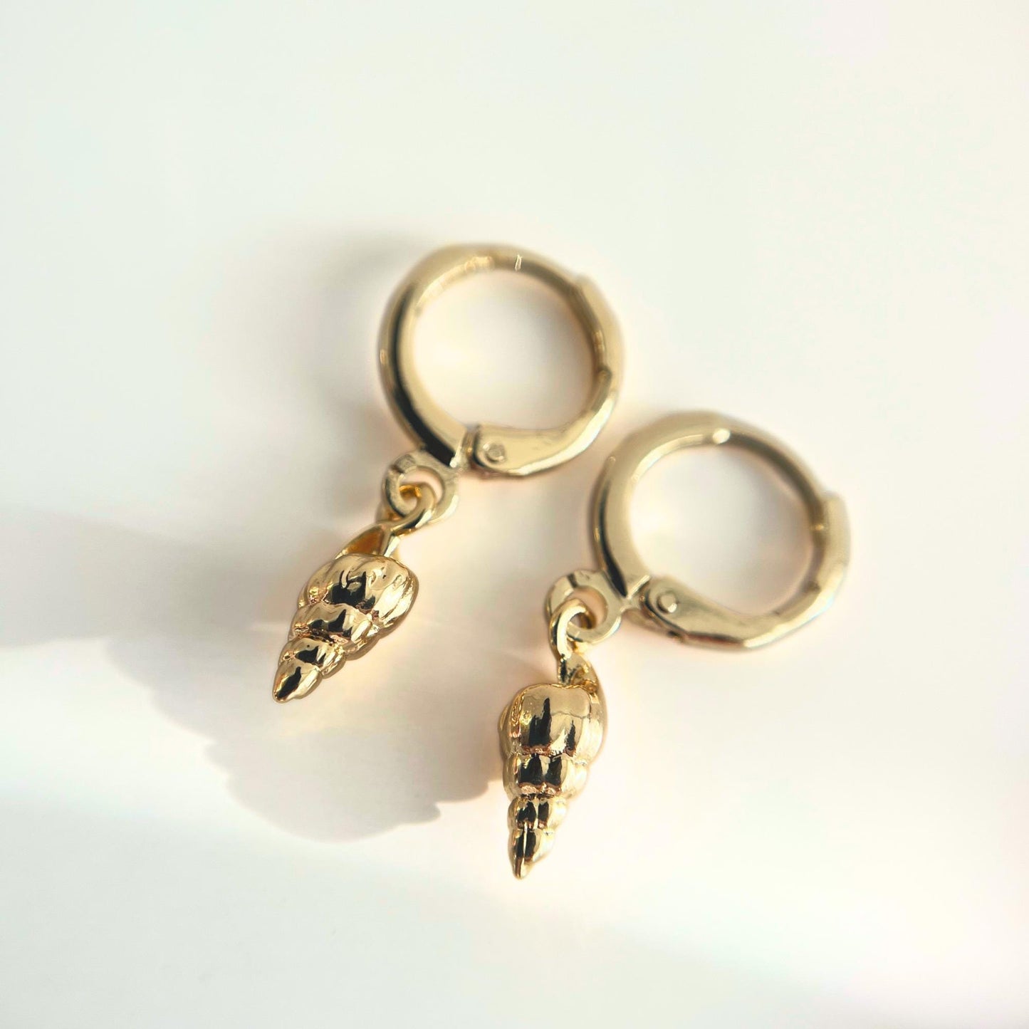 Seashell Earrings Jewellery Sealife Ocean Charm Sea Beach Gold Plated Hoop Earrings Stack Girl Birthday Gift Ocean Lover Jewelry BBF Present