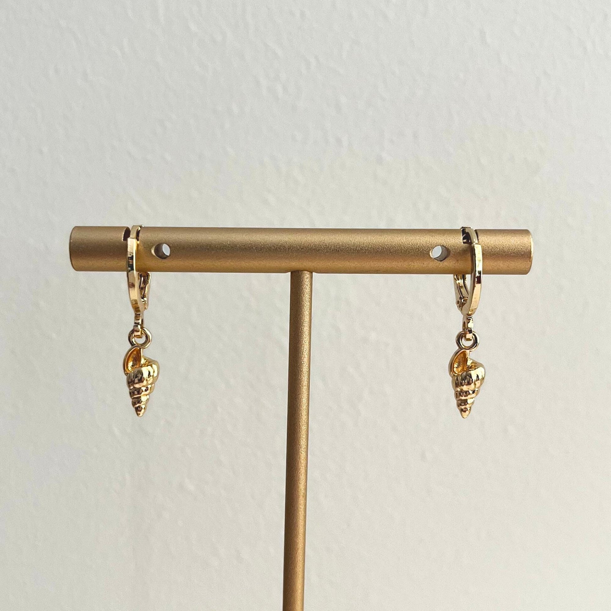 Seashell Earrings Jewellery Sealife Ocean Charm Sea Beach Gold Plated Hoop Earrings Stack Girl Birthday Gift Ocean Lover Jewelry BBF Present