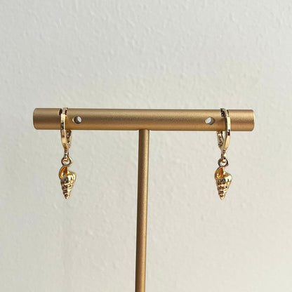 Seashell Earrings Jewellery Sealife Ocean Charm Sea Beach Gold Plated Hoop Earrings Stack Girl Birthday Gift Ocean Lover Jewelry BBF Present