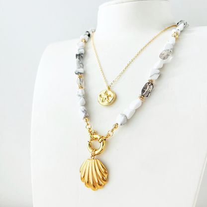 Ocean Treasures | Scallop Shell Pendant | 14K Gold Plated Interchangeable Pendant