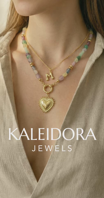 14K Gold Plated Big Heart Pendant | Chunky Statement Charm