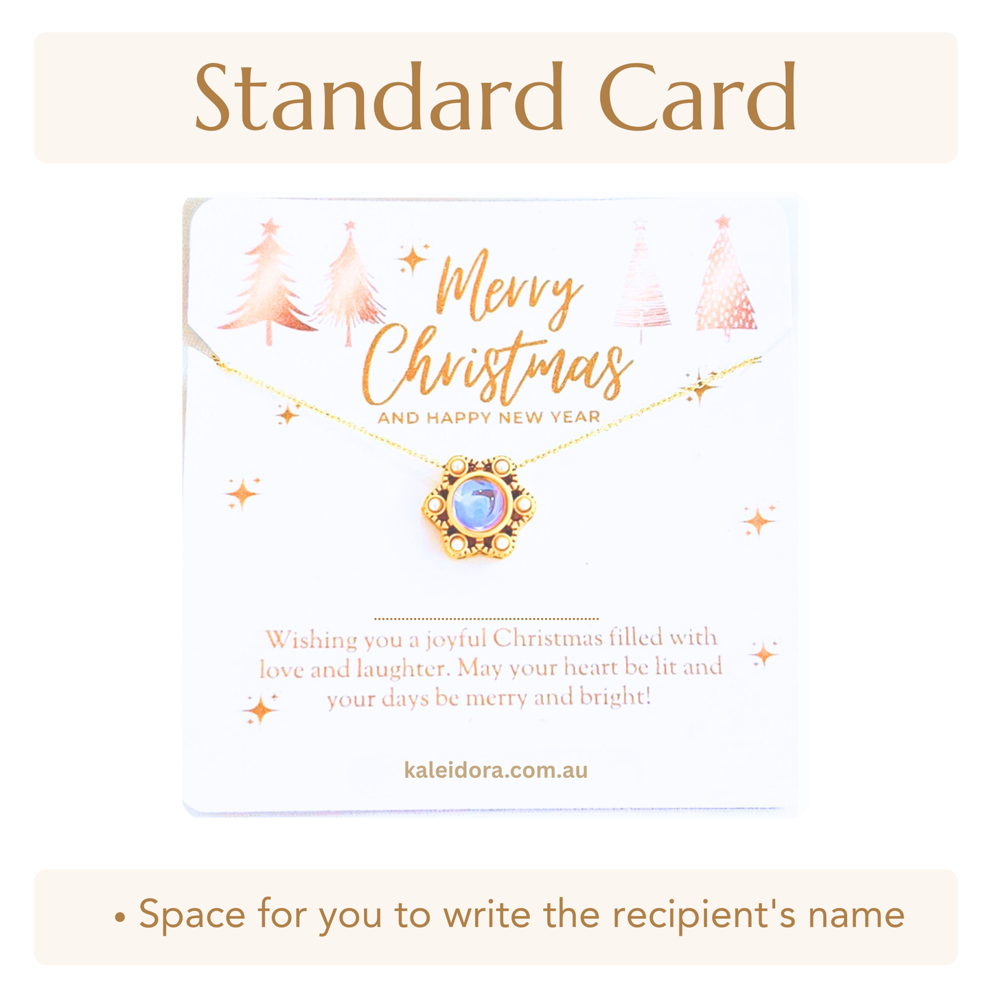 Christmas Snowflake Necklace with Christmas Card - Personalized Gift